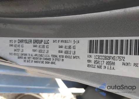 2015 Chrysler 200 S from USA, damaged, VIN 1C3CCCBG9FN517572